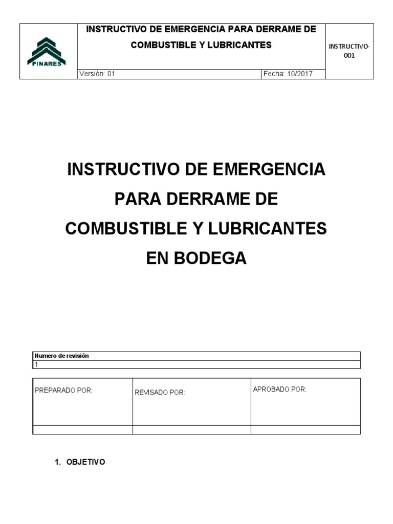 Instructivo para Derrames de Combustible | PDF | Química | Naturaleza