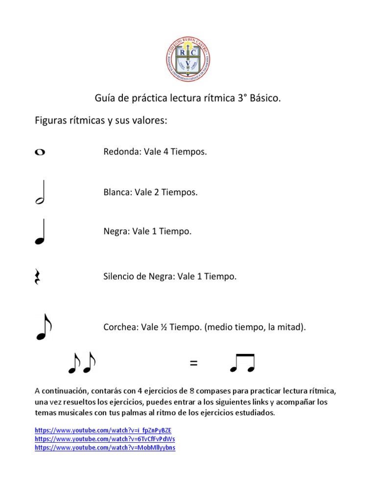 Guía de Lectura Rítmica 3° Básico | PDF