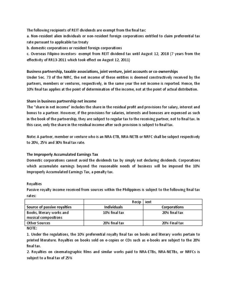Business Partnership, Taxable Associations, Joint Venture, Joint