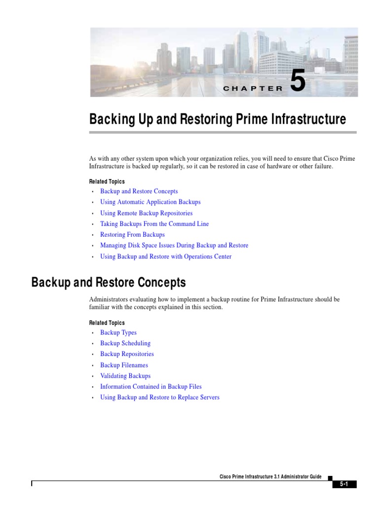 Cisco Prime Infrastructure 3.1 Backup Guide | PDF | Backup | File ...