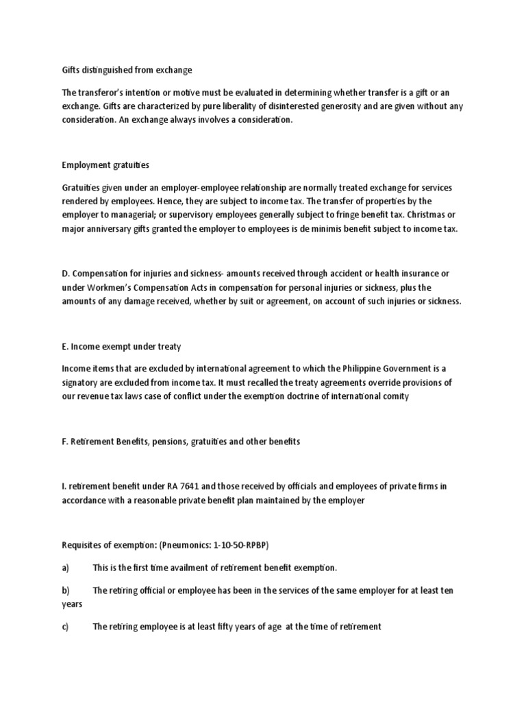 Taxation of Gifts and Benefits | PDF | Employment | Tax Exemption
