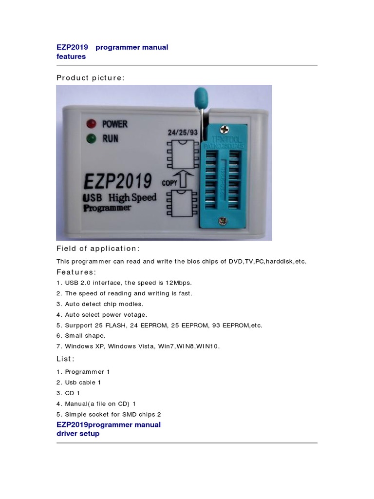 EZP2019 - User Manual PDF | PDF | Flash Memory | Device Driver