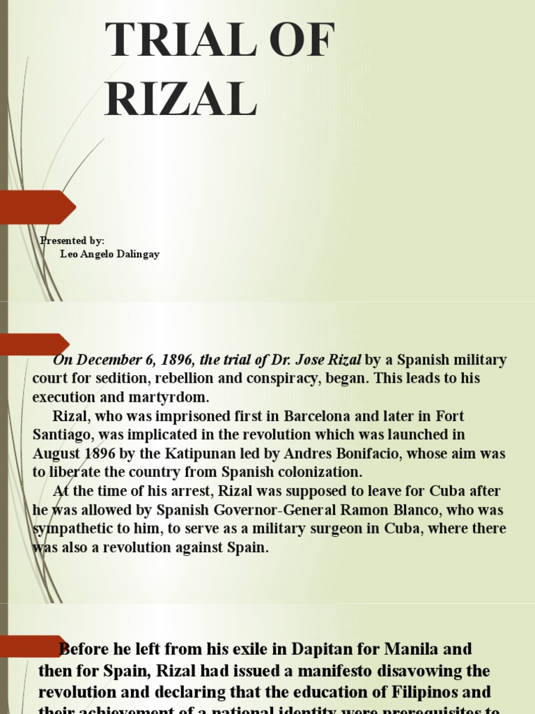 Trial Of Rizal Philipes Violence