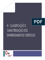 Classificação e caracterização dos empreendimentos turísticos