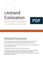 Demand Estimation: For Students in Manreco 1 SEMESTER AY 2019-2020