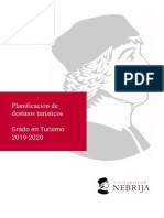 Planificación de Destinos Turísticos: Grado en Turismo 2019-2020