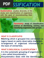 Classification: Systematics