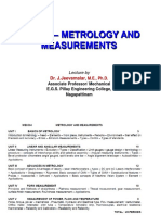 ME6504 - Metrology and Measurements: Dr. J.Jeevamalar