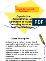 Syllabus For Organization, Administration and Supervision of Guidance Services