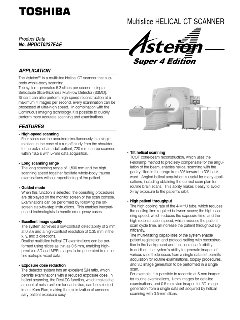 CT Scanner Asteion Super 4 PDF | PDF | Ct Scan | Computer Monitor