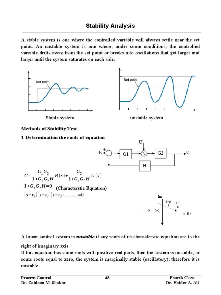 Stability Analysis in Control Systems | PDF | Stability Theory | Equations