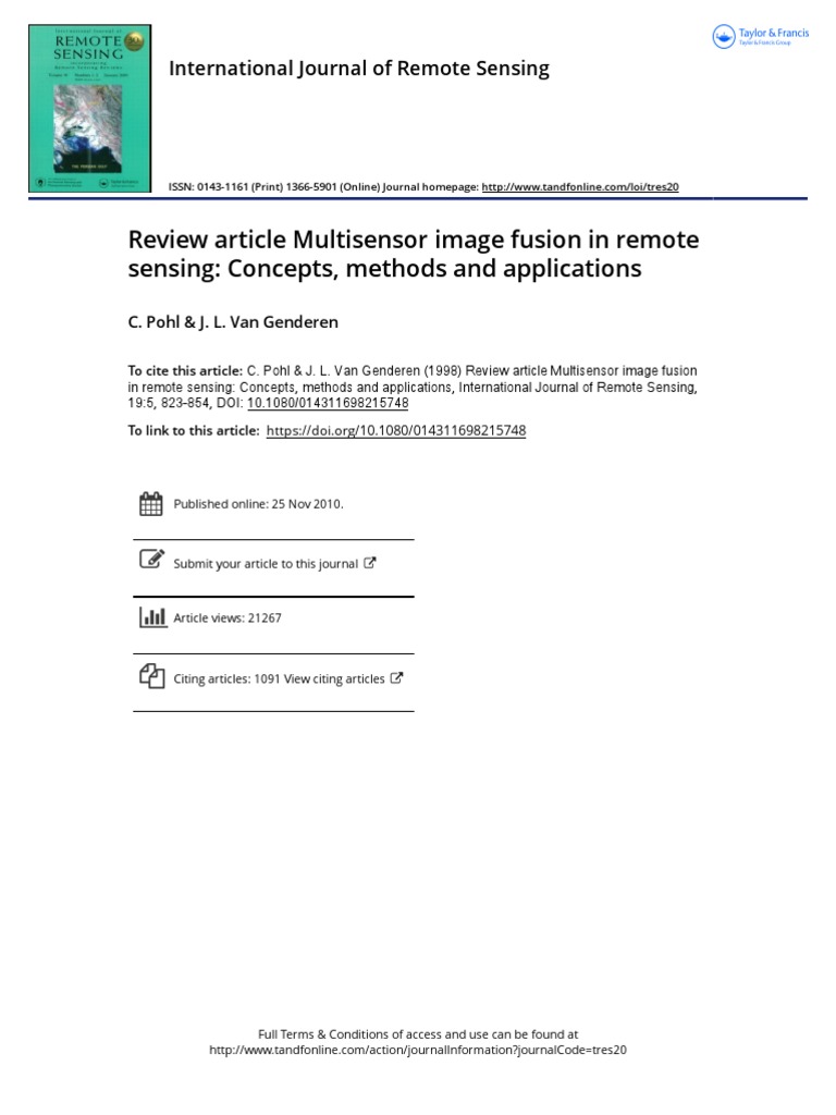 Review Article Multisensor Image Fusion in Remote Sensing Concepts ...