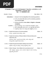 0404/0805 IV Semester 3 Year LL.B./ VIII Semester 5 Year B.A. LL.B./B.B.A. LL.B. Examination, June/July 2017 Opt. Ii: Banking Law