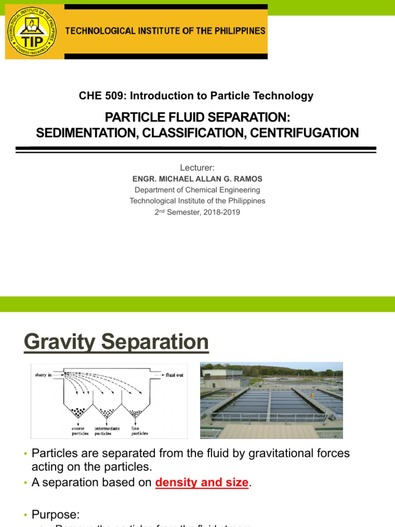 CHE 509 - Gravity Separation (Lecture 3) | PDF | Centrifuge | Density
