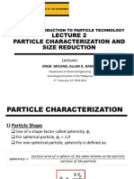CHE 509 Particle Technology Lecture 2 Size Reduction and Characterization