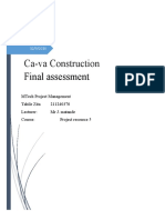 Ca-Va Construction: Final Assessment