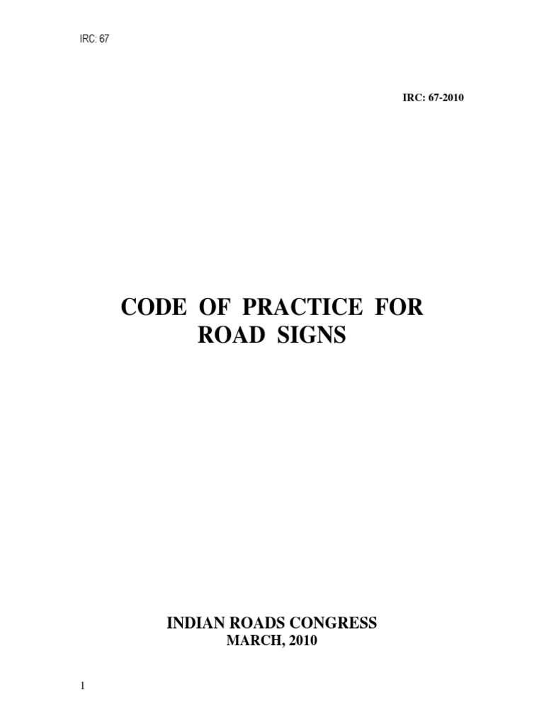 Code of Practice for Road Signs | PDF | Traffic | Road