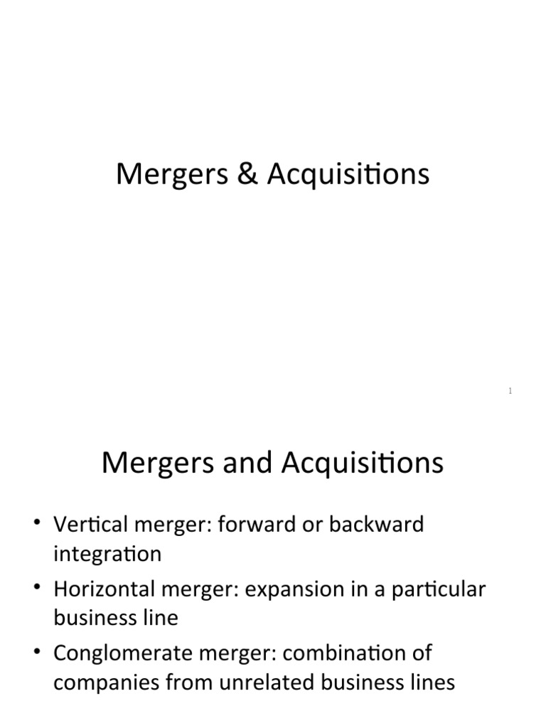Mergers & Acquisitions | PDF | Takeover | Mergers And Acquisitions