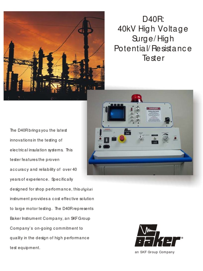 40kV High Voltage Resistance Tester D40R | PDF | Electric Motor | Voltage