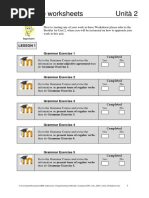 Exercise Worksheets Unità 2: Lesson 1