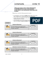 Exercise Worksheets Unità 10