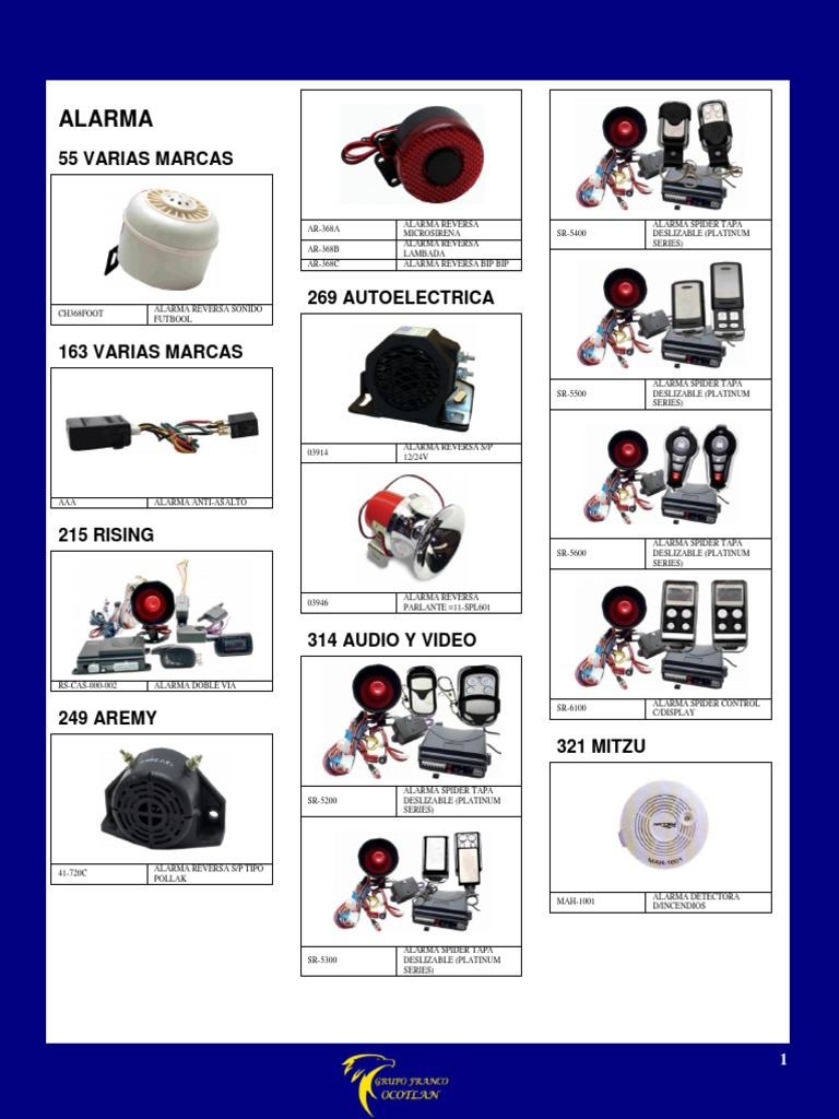 Alarmas Spider y Buster: Modelos y Manuales | PDF