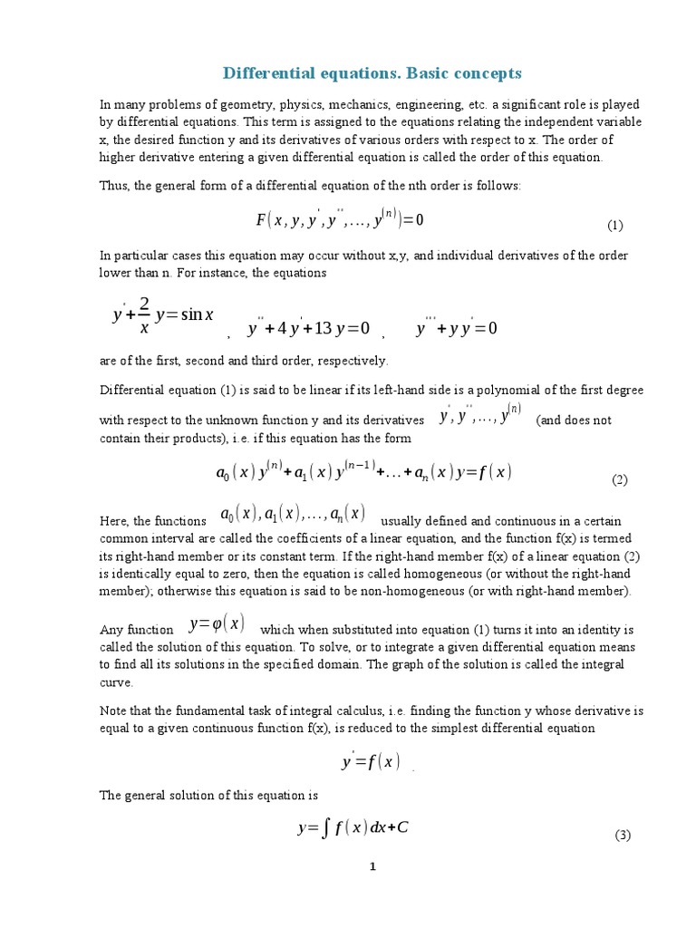 Differential Equations Explained: An Introduction to Basic Concepts and ...