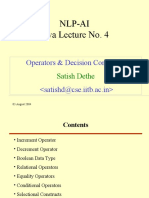 Nlp-Ai Java Lecture No. 4: Operators & Decision Constructs