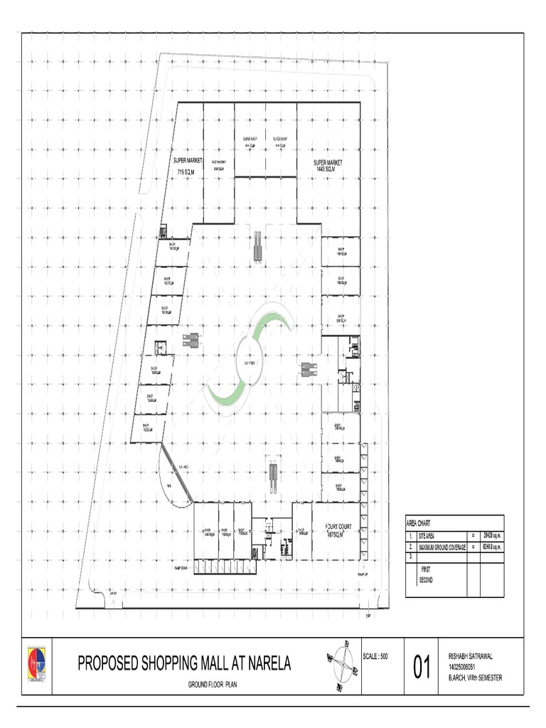 Area Chart 1. 2. 3. Site Area 26428 Sq.m. Maximum Ground Coverage 9249