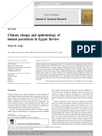 Climate change and epidemiology of human parasitosis in Egypt