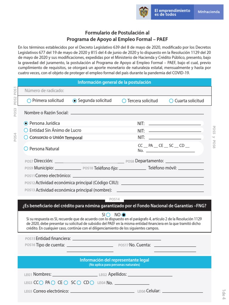 Formulario V2 PAEF-Bancolombia PDF | PDF | Economias | Gobierno