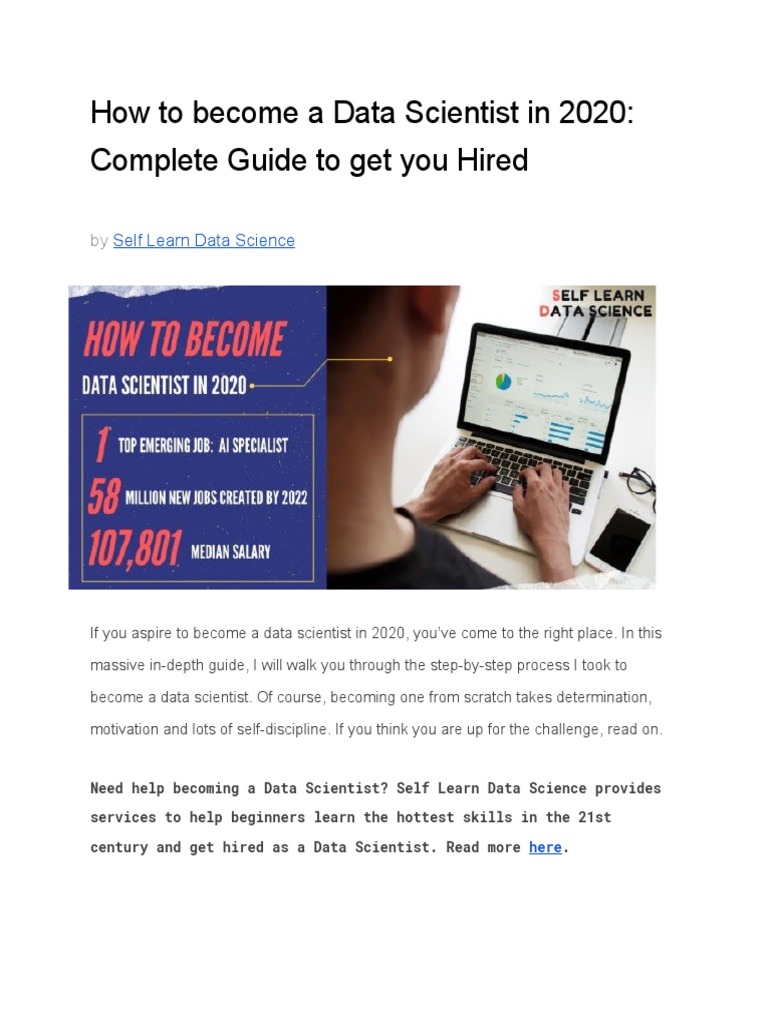 Become a Data Scientist: 2020 Guide | PDF | Linked In | Massive Open ...