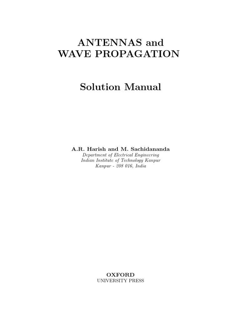 Solution Manual For Antennas and Wave Propagation 1st Edition by A R