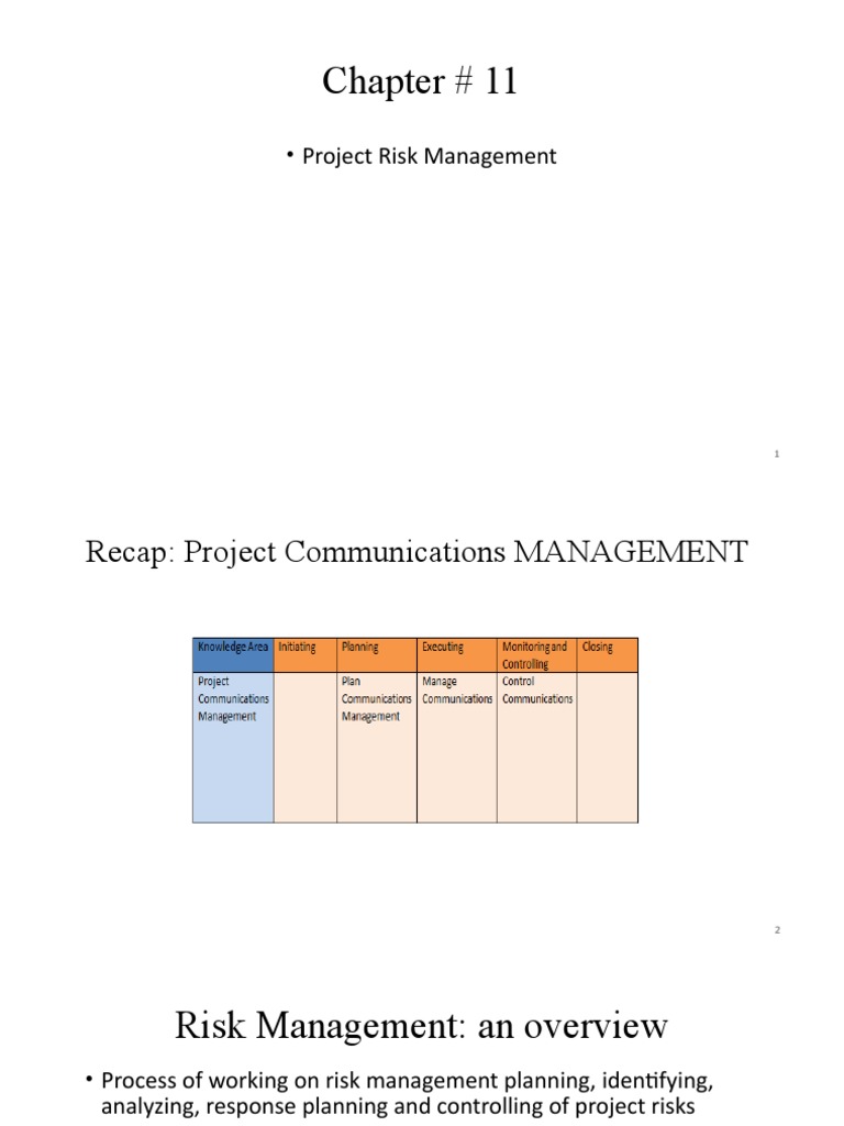 Project Risk Management Overview | PDF | Risk Management | Sensitivity ...