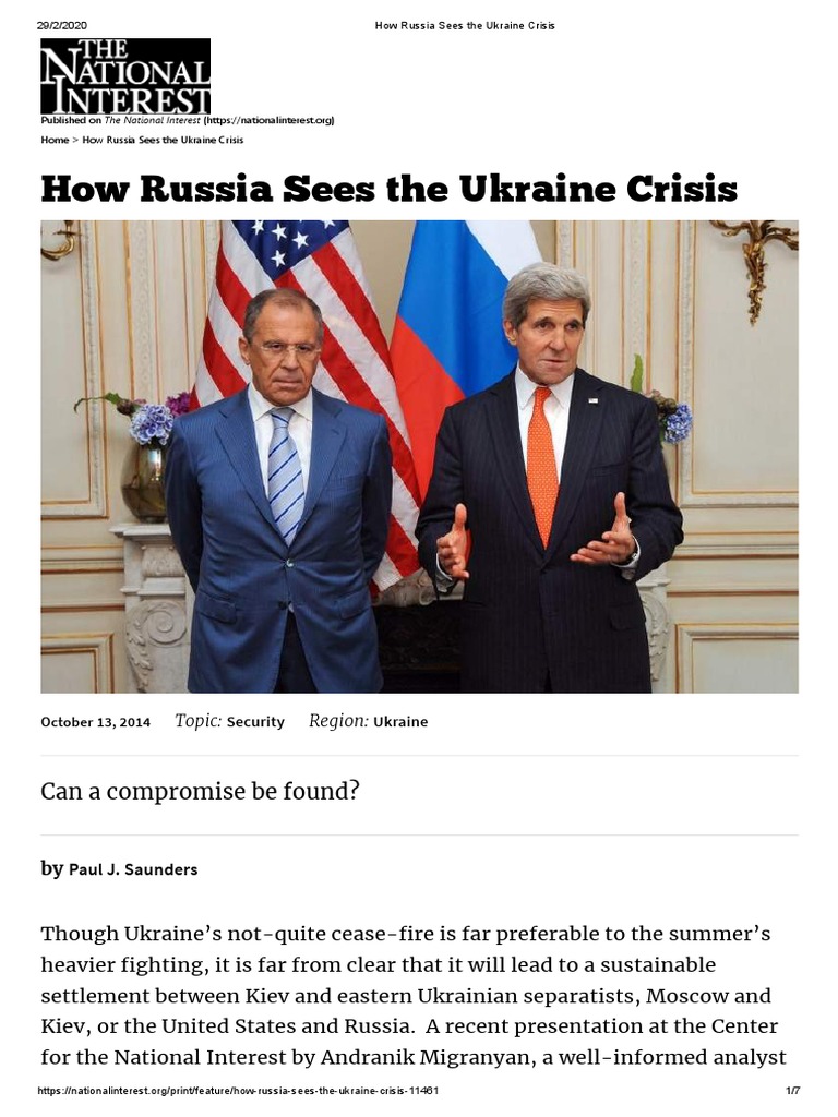 Russia's Perspective on Ukraine Crisis | PDF | Annexation Of Crimea By ...