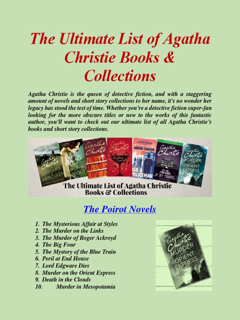 The Ultimate List of Agatha Christie Books | PDF | Hercule Poirot ...