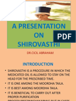 A Presentation On Shirovasthi