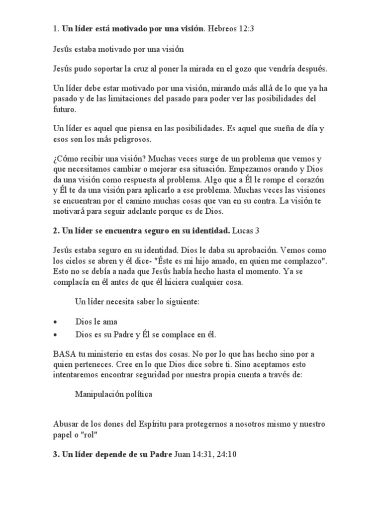 Claves del Liderazgo Cristiano según Jesús | PDF | Jesús | Oración
