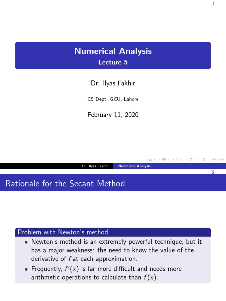 Numerical Analysis Lecture5 PDF Numerical Analysis Approximation