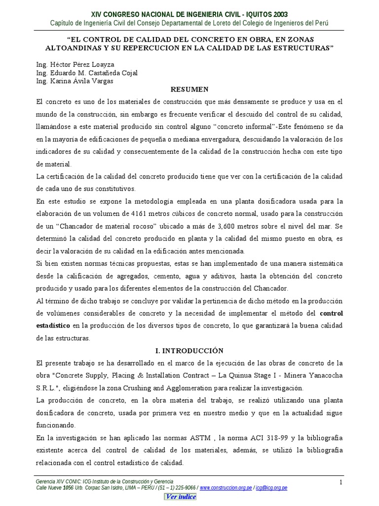 Control de Calidad del Concreto en Obra | PDF | Hormigón | Cemento