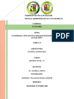 POLITICA MONETARIA TAREA #2 MOREIRA VILLAMAR MARIA