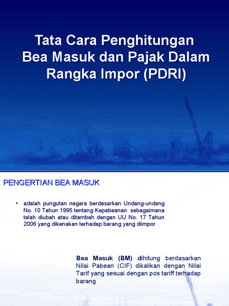Penghitungan Bea Masuk dan PDRI | PDF