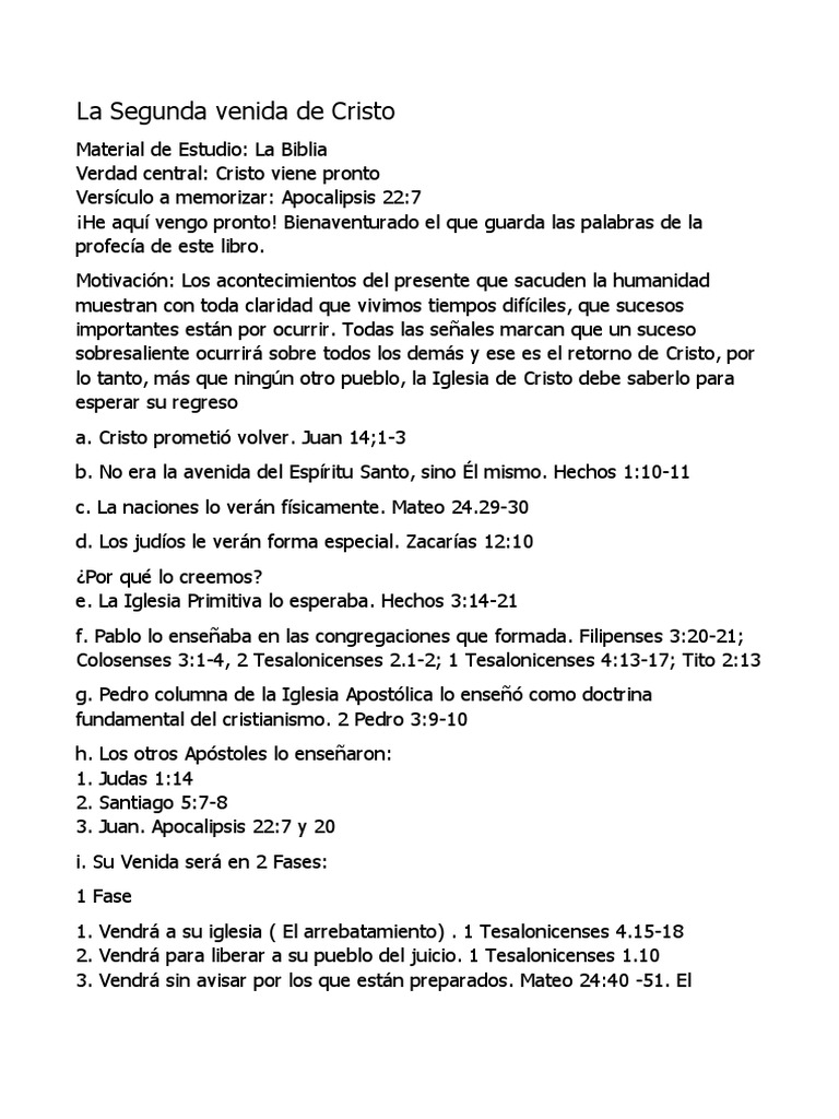 La Segunda Venida de Cristo | PDF | Libro de revelación | Jesús
