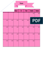 Februarie Calendar Perete PDF