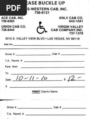 Taxi Receipt
