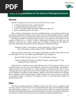 Essay Writing Guidelines For The School of Biological Sciences