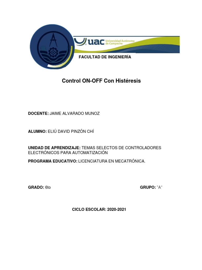 Control ON-OFF con Histéresis en Sistemas | PDF | Histéresis ...