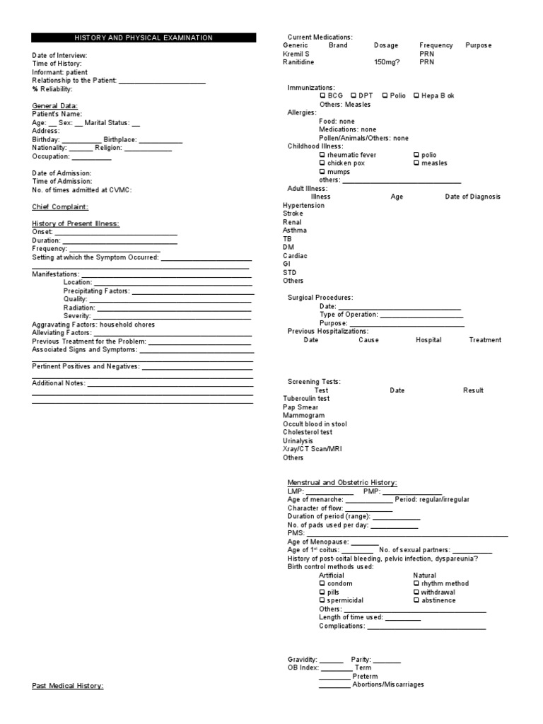 MEDICINE Wards Checklist | PDF | Anatomical Terms Of Motion | Human Anatomy
