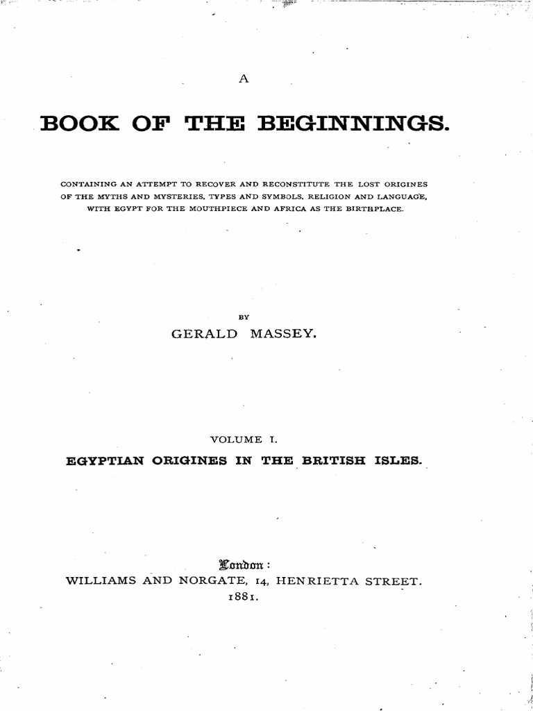 Gerald Massey Book of Beginnings Vol.1-2 PDF PDF Isis Osiris photo image
