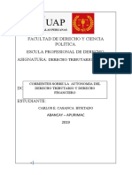 Derecho tributario y financiero: corrientes sobre la autonomía